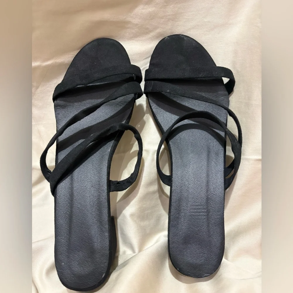 Black Strappy Block Heel Sandals